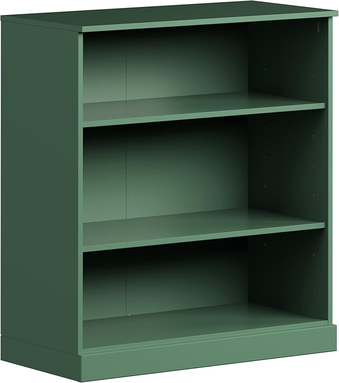 Palace Imports Solid Wood Bookcase - 3-Tier Floor Standing Bookshelf - 36" Short Storage Shelf, 32” W - Green, Display Furniture for Living Space, Renewable 100% Eco-Friendly Wood, Made in Brazil