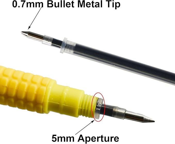 Maydahui 50 Pcs Black Gel Pen Refills with 5 mm Aperture 5.12 inch(13 cm) Smooth Writing Pen Refills 0.7 mm Replacement Gel Ink Refills for Stationery School Office Supplies (Black)