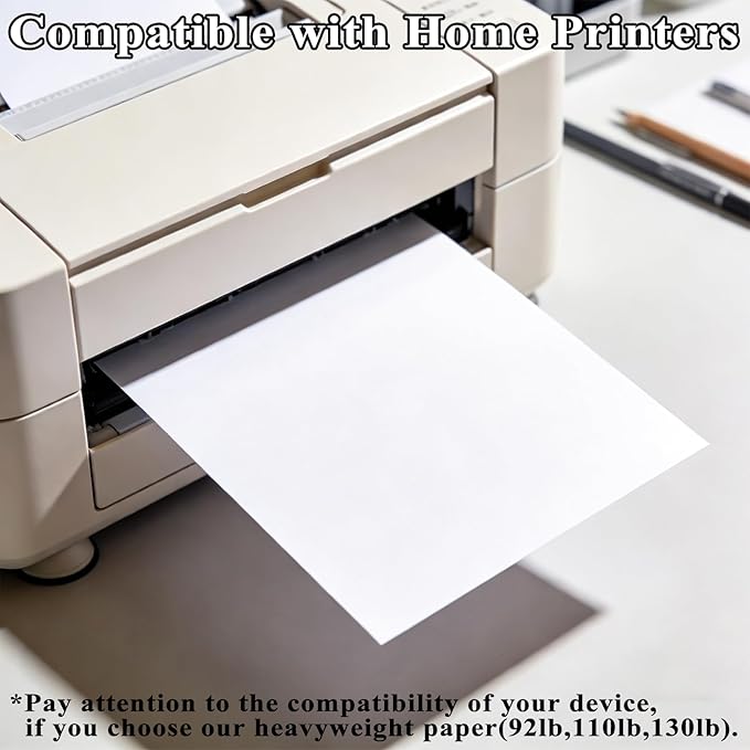100 Sheets 65lb White Cardstock, 8.5" x 11", Printer Bright White Paper for DIY Craft Card Making Premium Card Stock Blank Invitation Paper Greeting Cards, 65LB Cover 180 GSM