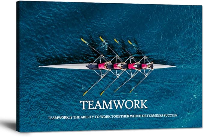 Inspirational Posters Motivational Canvas Wall Art Modern Inspiring Quotes Pictures Positive Success Teamwork Painting Print Artwork Home Decor for Office Bedroom Framed (24”Hx36”W)