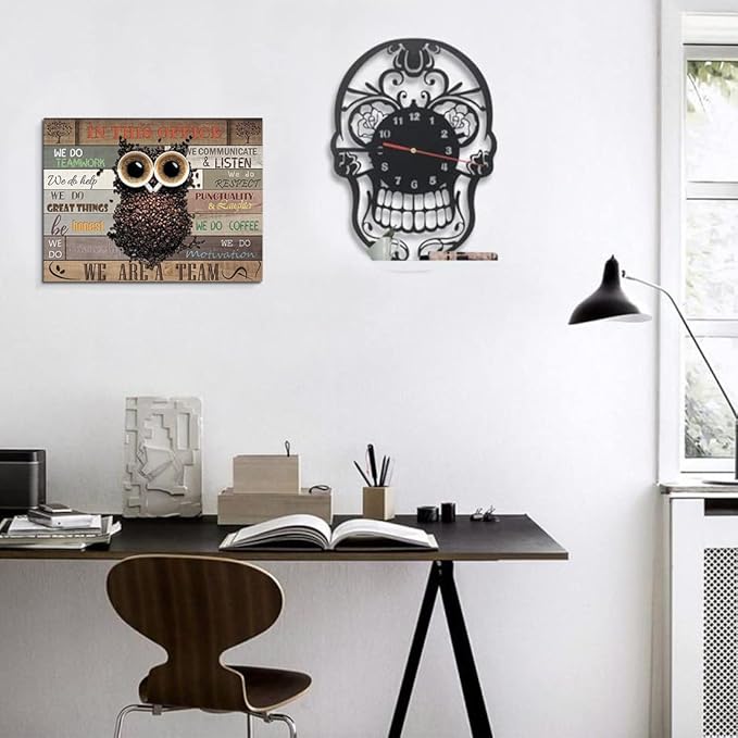 Inspirational Wall Art for Office Motivational Quotes Wall Décor We Do Great Things Framed Spirit Wall Art Owl Coffee Bean Pictures Contemporary Home Decor for Office Desk Workspace 12x16inch