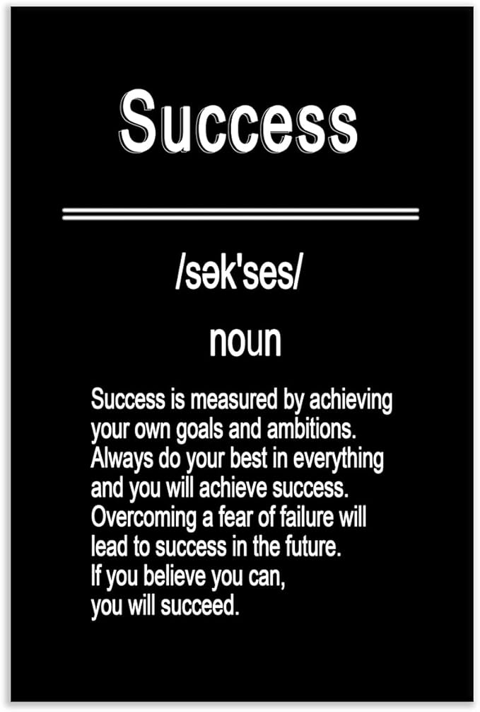 Motivational Wall Art Inspirational Entrepreneur Quotes Poster Print on Canvas Modern Positive Picture Painting Artwork for Teen Room Living Room Office Wall Decoration Ready to Hang [24''Wx36''H]