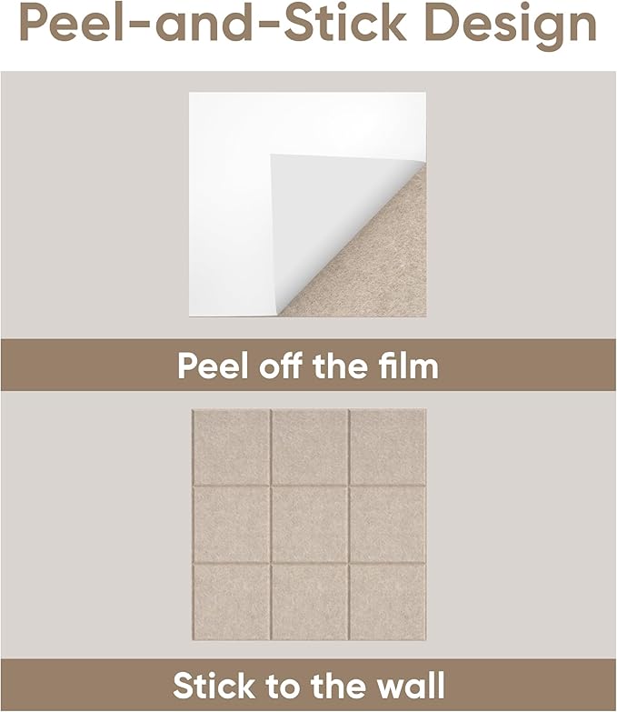 Large Cork Board for Walls 36" x 24", 6 Pack Felt Wall Tiles with Push Pins for Office Home, Pin Board Bulletin Board for Photo Pictures, Tan Mix