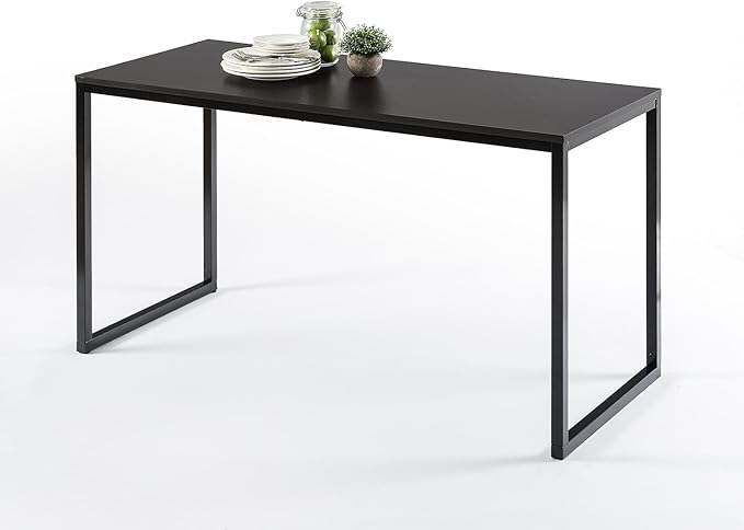 Zinus Jennifer 55 Inch Black Frame Desk/Computer Workstation/Office Desk/Easy Assembly, Deep Espresso