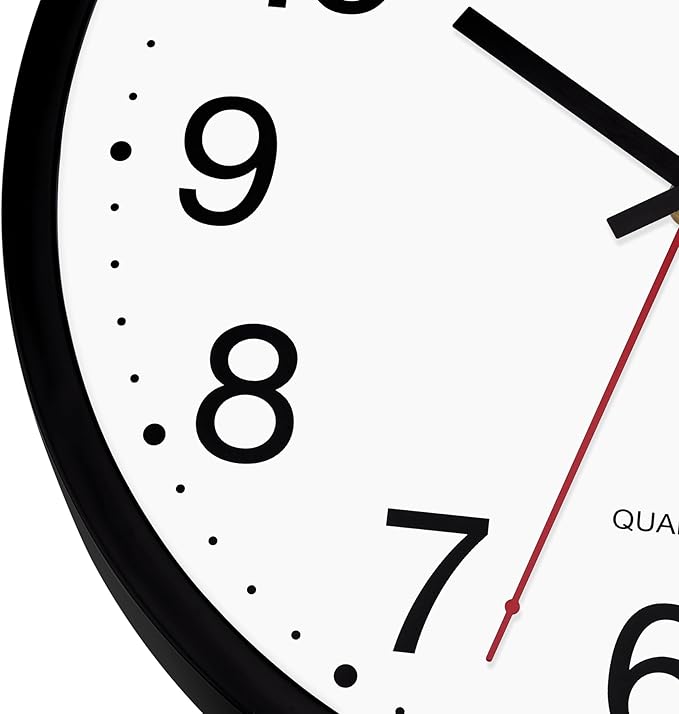 Foxtop 4 Pack Multi-Time Zone Black Wall Clock, 12 Inch Silent Non Ticking Quartz Battery Operated Round Classic Analog Wall Clock for Classroom School Office Living Room Bedroom Home