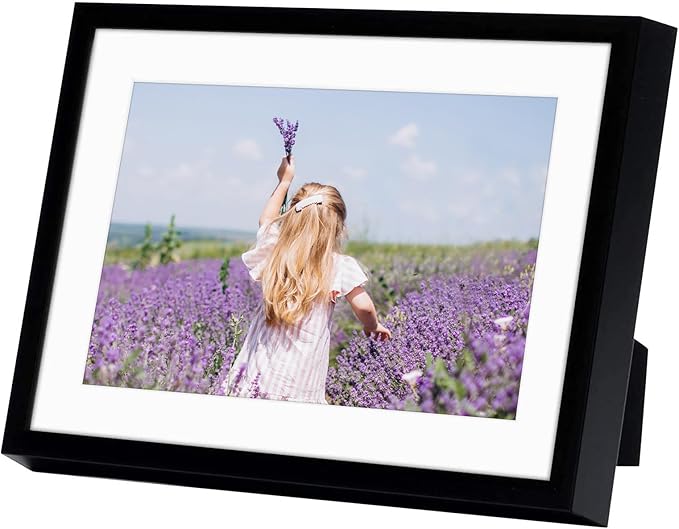Golden State Art, Gallery Wall Frame Set of 6 - Black 5x7 Aluminum Photo Frames with Mat for 4x6 Pictures - 5 x 7 inch Metal Frame with Real Glass Cover - Elegant Home or Office Decor
