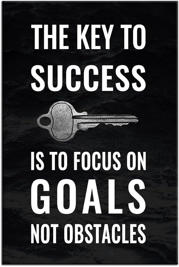 Motivational Poster Wall Art Success Inspirational Quotes Print on Canvas Positive Energy Theme Picture Painting Wall Decor Artwork for Modern Home Living Room Classroom Ready to Hang [24''Wx36''H]