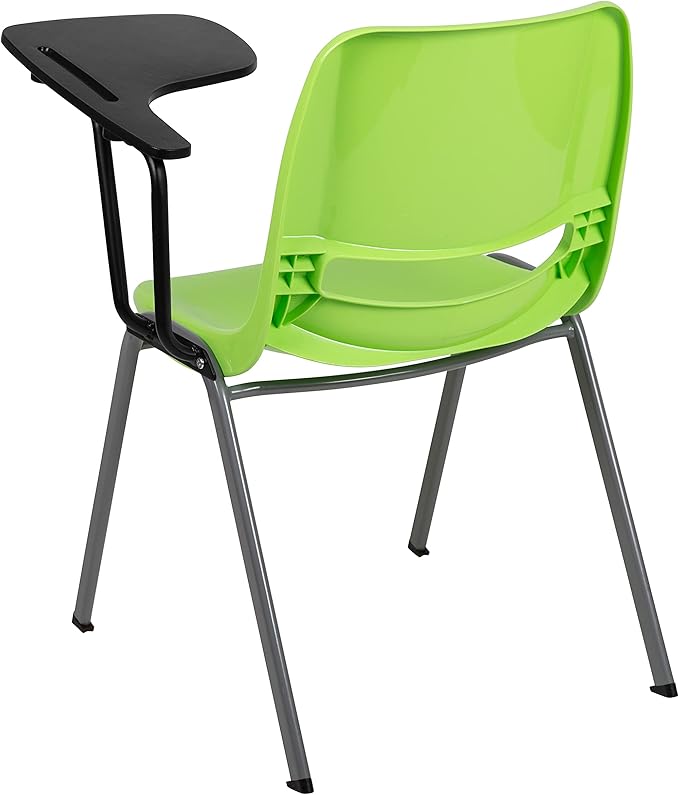 Flash Furniture Green Ergonomic Shell Chair with Left Handed Flip-Up Tablet Arm