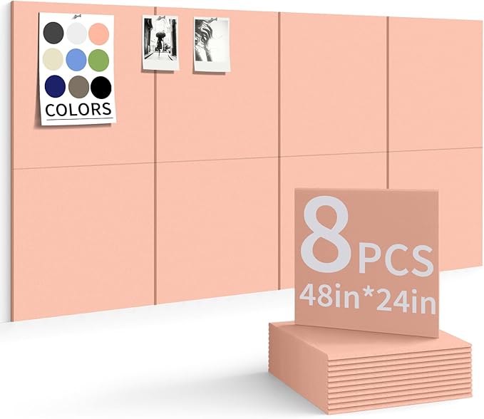 Large Bulletin Board 48"x 24" Cork Boards for Walls, 12 Pack Felt Wall Panels Photo Board, Cork Board for Office Home Pin Board