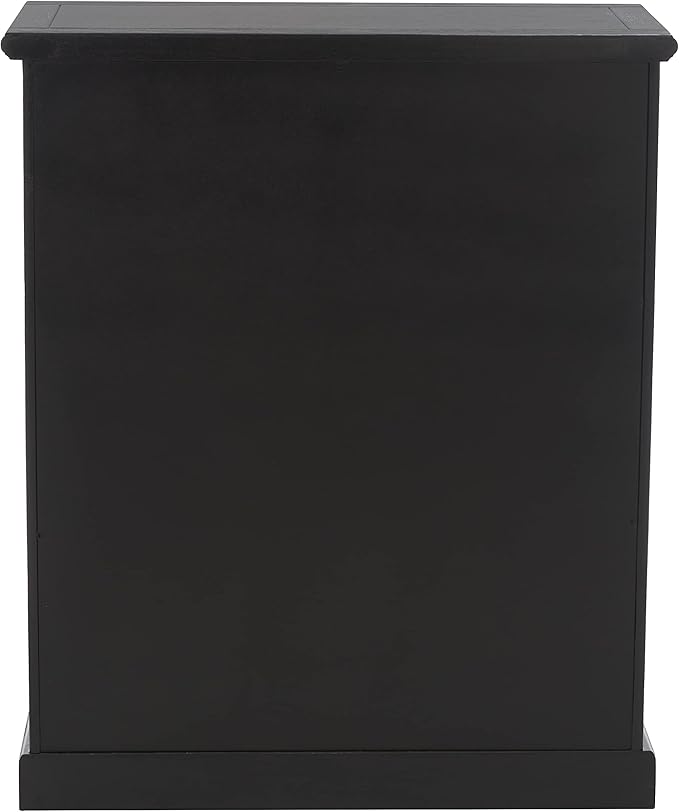 SAFAVIEH Home Collection – Maralah 5-Shelf Solid Wood Bookcase, Black, 25" Wide Storage Display Shelf, Fully Assembled (AMH6634D)