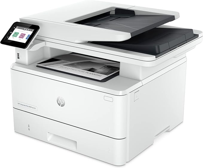 HP Laserjet Pro MFP 4101fdw Wireless Black & White All-in-One Laser Printer, Scanner, Copier, Fax, Best-for-Office (2Z619F)