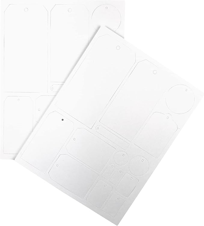 ET Cetera EVO White 8.5 x 11 Inch Tag Sheet - Alcohol Ink Paper - Tear Resistant, Recyclable, Reusable Flexible Wipe Off - 2 Sheets