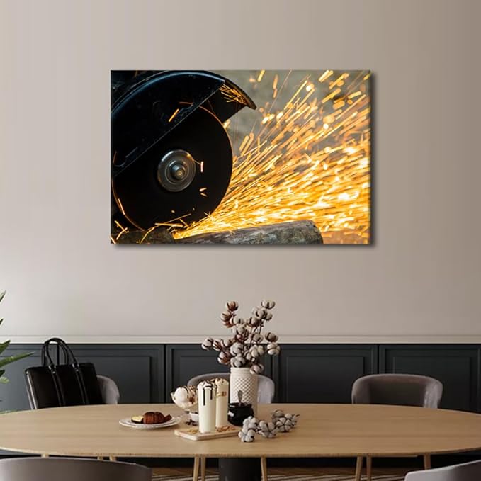 TUMOVO Tools Technology Wall Art Machine Tools Paintings On Canvas Modern Wall Artwork Canvas Frame Art Prints 1 Pieces Wall Art Room Decor Home Decorations for Factory Living Room, 16" x24"