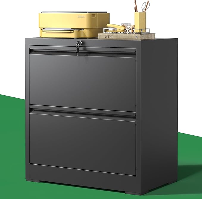 2 Drawer Lateral File Cabinet with Lock