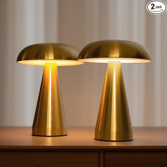 2-Pack Portable LED Desk Lamp, 5000mAh Rechargeable Battery, 3-Color Touch Control, Cordless Table Lamp with Stepless Dimming, Modern Bedside Lamp for Bedroom, Living Room, and Dining Room