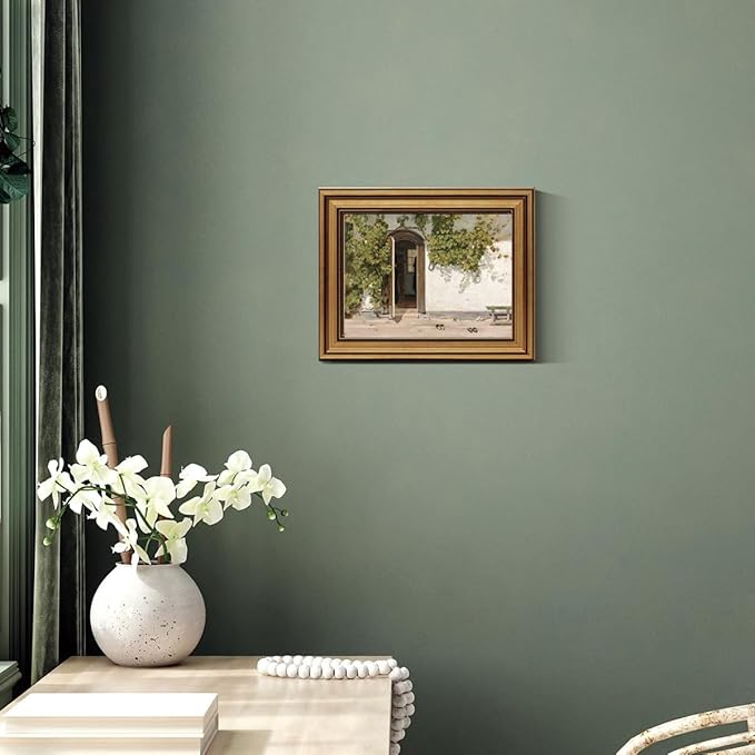 Gold Framed Wall Art Vintage Canvas Wall Art Lvy Climbing The Walls Opening Door Artwork Prints Picture for Living Room Bedroom Farmhouse Bathroom Office Decor, 8x10