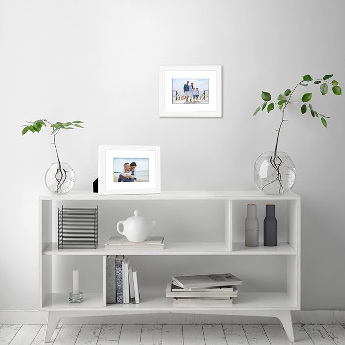 Americanflat 4x6 Double Picture Frame with Shatter-Resistant Glass - Fits Two 4x6 Photos or Use as One 8x10 Picture Frame - Signature Collection - Collage Frames for Tabletop and Wall - White