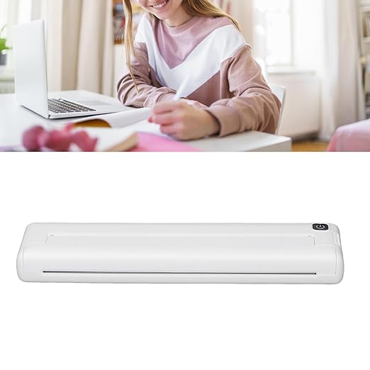 Portable A4 Thermal Printer with BT & USB C, Cordless Handheld Mobile Printer for Travel Home Office with Lithium Ion Battery 1000mAh, High Definition Printing Technology