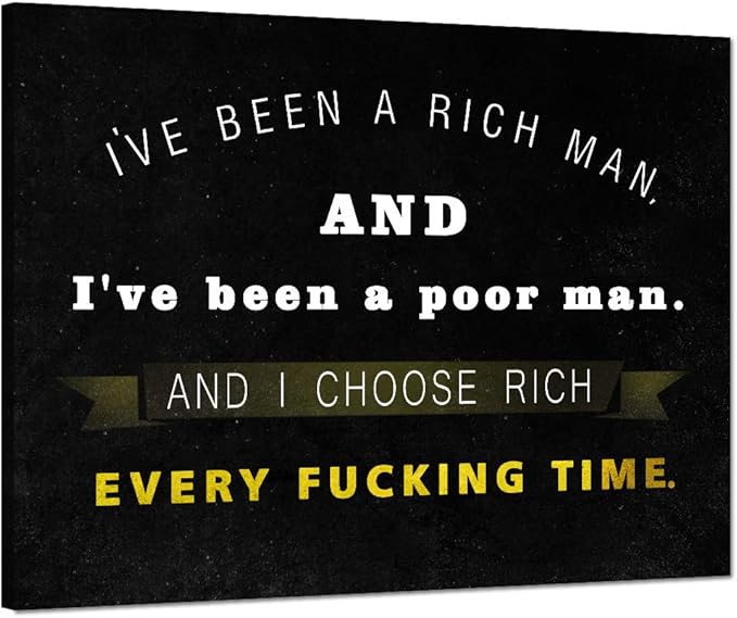 Office Inspirational Canvas Wall Art Wolf of Wall Street Painting Motivational Entrepreneur Quotes Modern Motto Posters Prints Artwork Living Room Home Decor Framed Ready to Hang (18”Hx24”W)