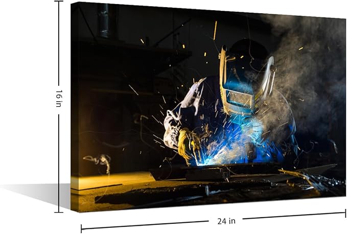 TUMOVO Machine Tools Paintings for Wall Decorations Welding Canvas Art Prints 1 Piece Wall Art Bedroom Wall Decor Living Room Decor Stretched and Framed Ready to Hang Arts & Crafts, 16" x24"