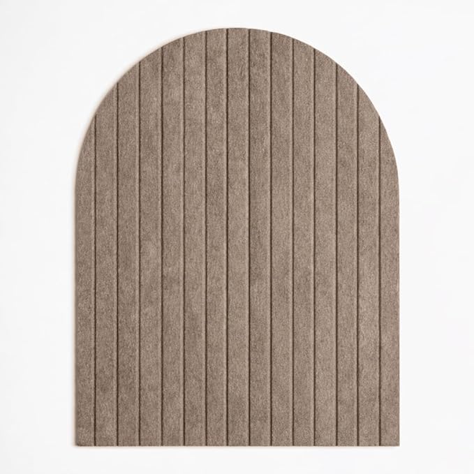 Orelle Fluted Arch Felt Bulletin Board | Foldable Peel and Stick Felt Board for Wall | Aesthetic Arch Pin Boards for Walls, Office, Vision Board, Kids Art Display | 23 x 31”| Mocha