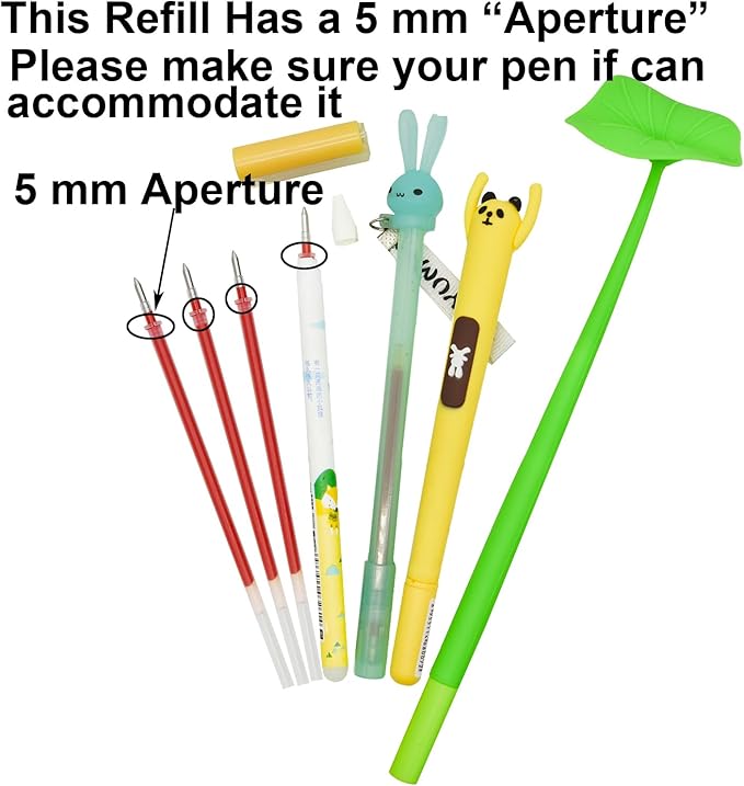 Maydahui 50 Pcs Red Gel Pen Refills with 5 mm Aperture 5.12 inch/13 cm Smooth Writing Pen Refills 0.7 mm Replacement Gel Ink Refills for Gel Rollerball Pens School Office Supplies(Red)