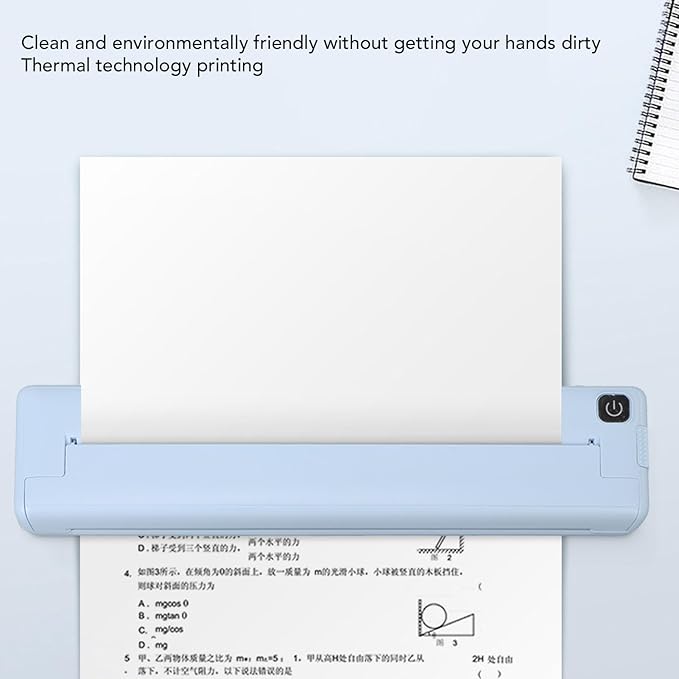 A4 Thermal Printer Bluetooth - 200dpi Inkless Mini Smart Printer, Portable Rechargeable Wireless Tattoo Thermal Printer for School Office, Suitable for iOS and for Android