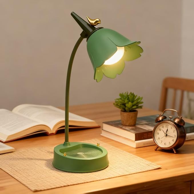 LED Desk Lamp Cordless Table Light Adjustable Gooseneck Dimmable Touch Rechargeable Battery Eye-Caring Night Light for Kids,Mini Cute Lamp for College Dorm Bedroom Reading
