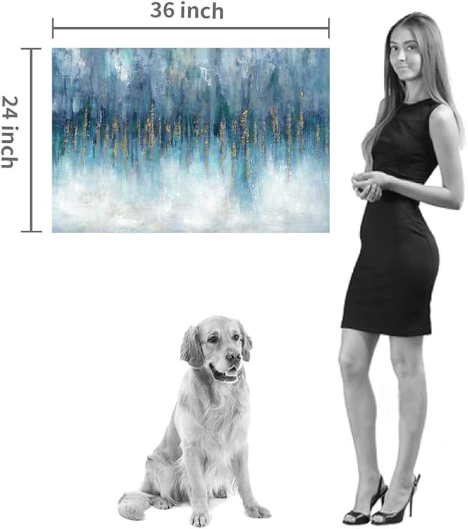 Abstract Picture Wall Art Canvas: Modern Artwork Texture Painting on canvas for Bedroom (36'' x 24'' x 1 Panel)