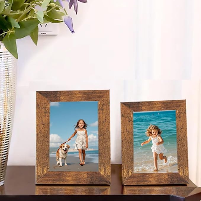 Rustic Picture Frames,10 Pack Collage Picture Frames,Gallery Wall Frame Set with Two 8x10, Four 5x7, Four 4x6, Farmhouse wood Photo Frames for living room Wall Gallery Decor or Desk, rustic brown