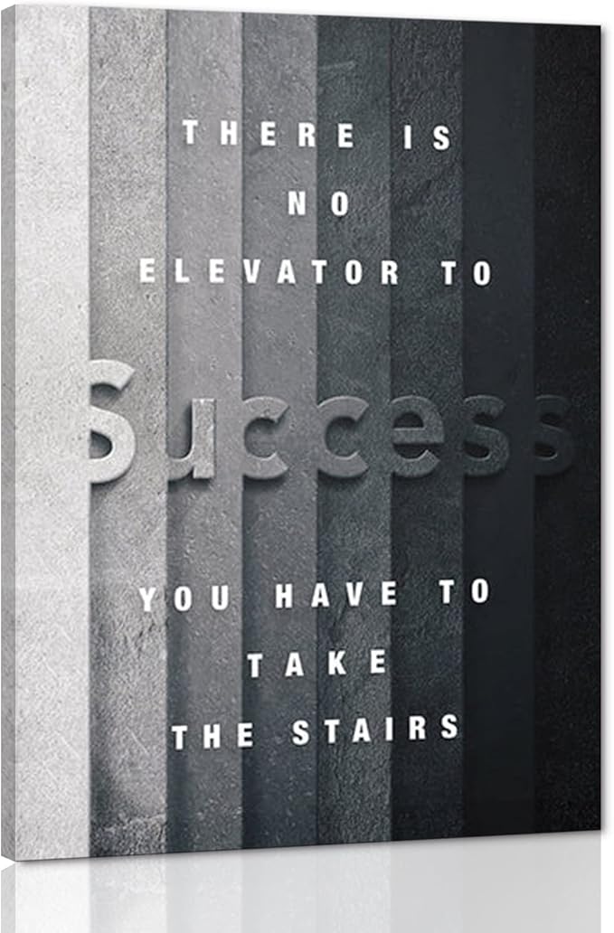 Success Canvas Print Wall Art Motivational Poster Office Art Inspirational Quotes Wall Decor for Home School Gym Wall Decoration Stretched and Framed Easy to Hang -18" WX24 H