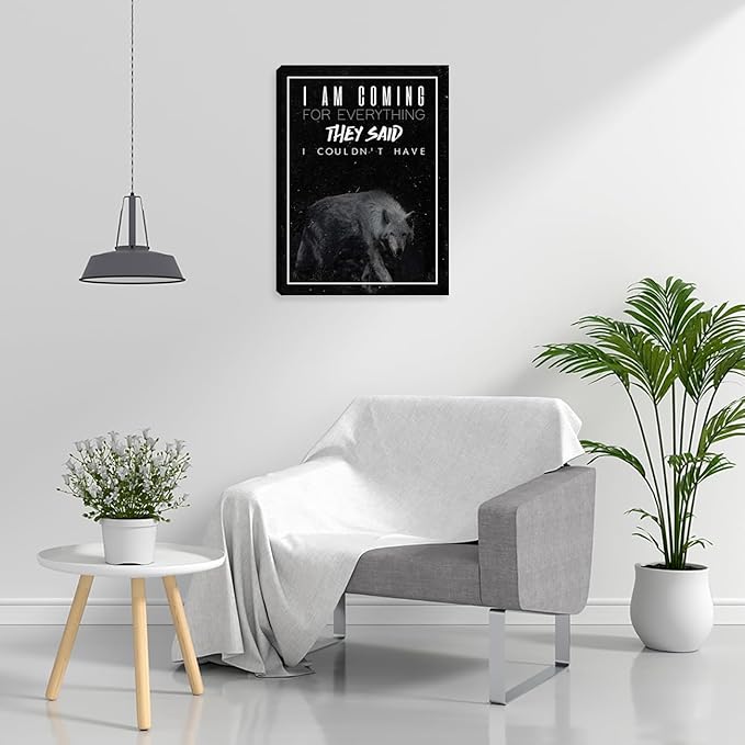 Motivational Office Wall Decor Motivational Posters Inspirational Black Canvas Wall Art Posters Prints Entrepreneur Quote Wall Picture Paintings Artwork Home Bedroom Living Room Decor Framed 12"x16"