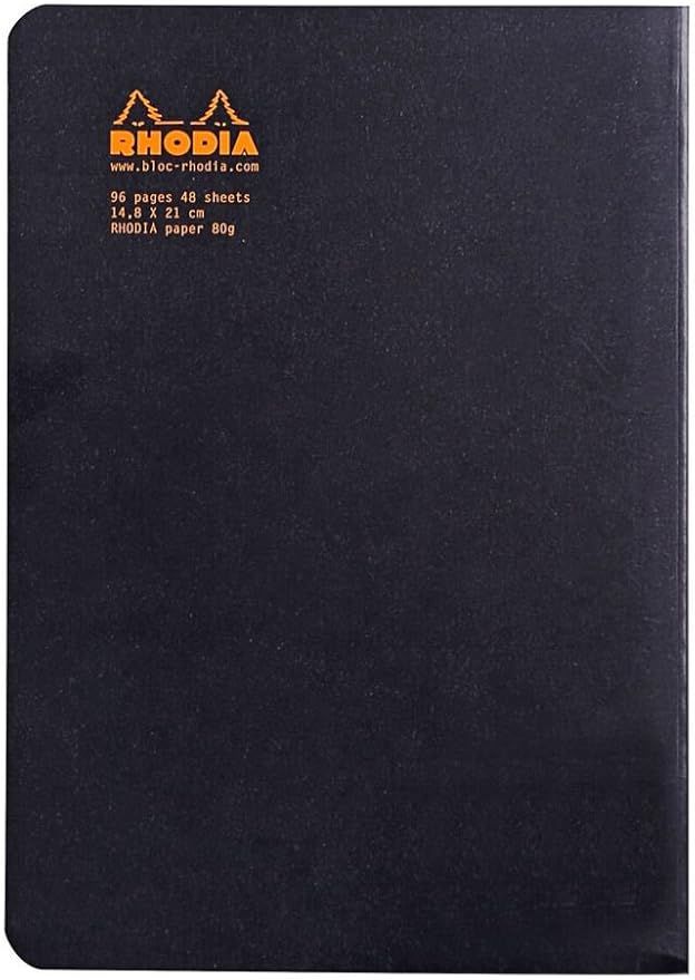Rhodia Classic Dot Grid 6 X 8 1/4 A5 Black Cover Notebook