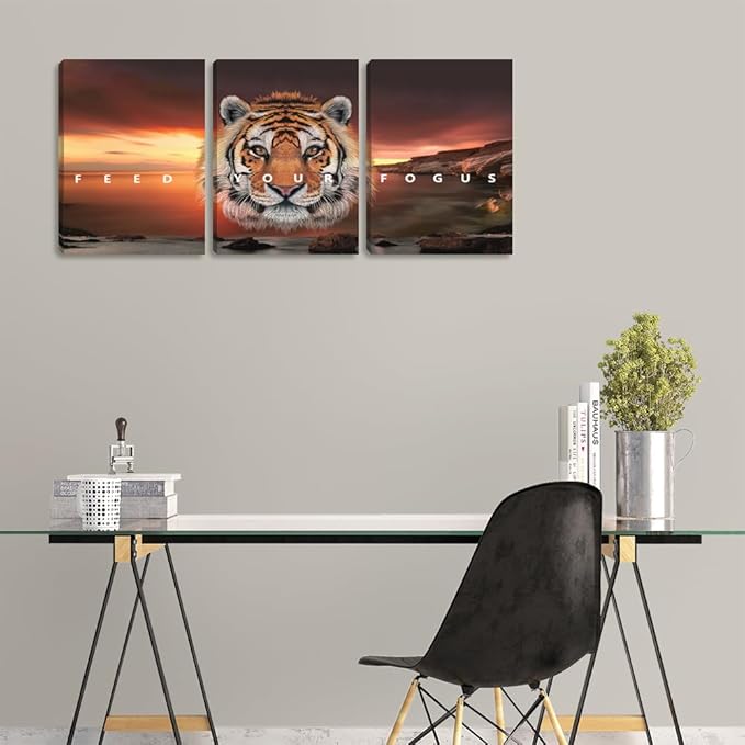 Wall Art Motivational Posters Prints Inspirational Entrepreneur Positive Quotes Canvas Art Prints 3 Pieces Picture Painting Framed Artwork Room Office Work Place Wall Decor(36''Wx 16''H)