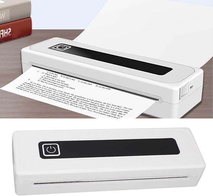 Ultra High 200dpi Inkless Printer 57mm-8.5in Portable Wireless Thermal Printer for Travel Compatible with iOS Laptop for Office Home School