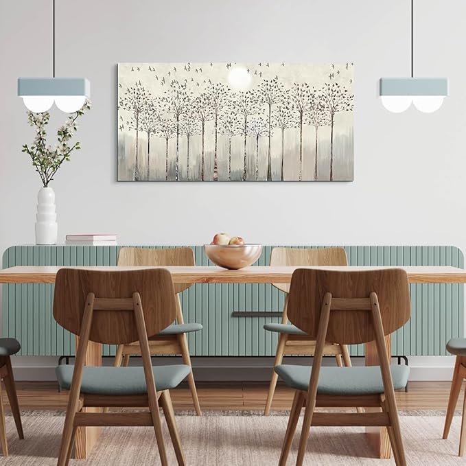 Lapremoly Canvas Wall Art - Modern Wall Decor for Living Room & Bedroom - Trees Landscape Abstract Pictures - Office & Dormitory Decor - Farmhouse Home Decorations