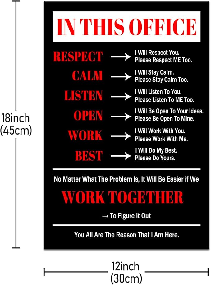 PSYYSP Motivational In This Office Positive Quotes Inspirational Poster Canvas Prints Wall Art Entrepreneur Quotes Picture Artwork for Bedroom Gym Wall Decoration Ready to Hang [12''Wx18''H]