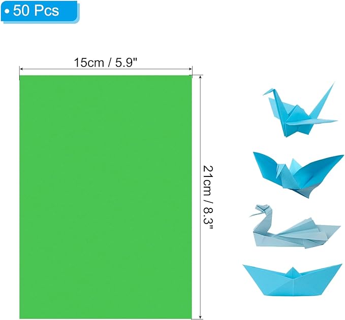 PATIKIL Dark Green Colored Copy Paper, 50 Sheets 8.3x5.9 A5 19lb/70gsm Double Sided Colorful Print Paper Bulk Sheet DIY Craft Art Projects Supplies for Printer Origami