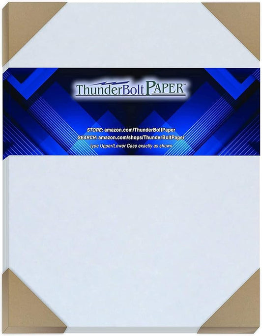 50 Blue Parchment 65lb Cover Weight Paper 8" X 10" (8X10 Inches) Photo|Picture-Frame Size - Printable Old Parchment Semblance