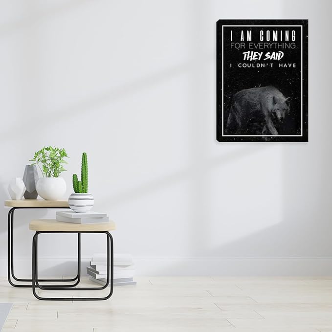 Motivational Office Wall Decor Motivational Posters Inspirational Black Canvas Wall Art Posters Prints Entrepreneur Quote Wall Picture Paintings Artwork Home Bedroom Living Room Decor Framed 12"x16"