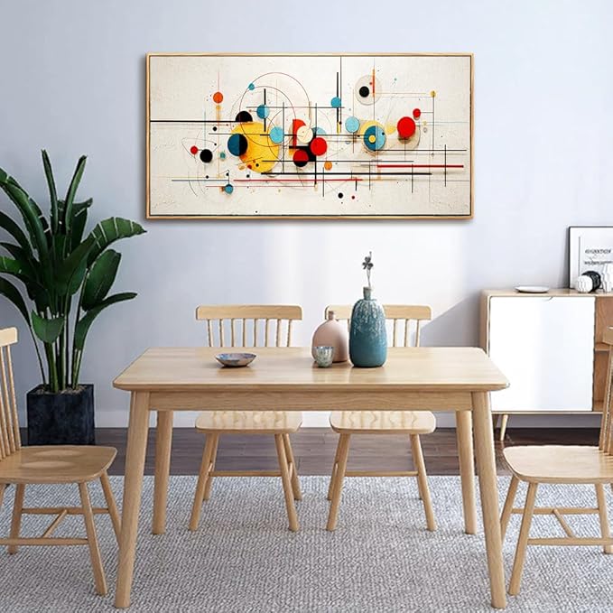 hyidecorart Wood Framed Wall Art For Living Room Large Decorations For Bedroom Room Modern Office Wall Decor Color line Abstract Wall Painting Mural Canvas Prints Pictures Artwork Home Decor