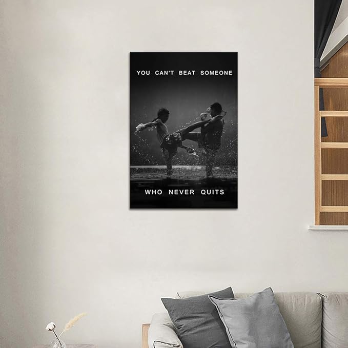 Yatsen Bridge Motivational Fighting Canvas Wall Art Inspiring Quotes Painting Modern Inspiration Posters Prints Artwork Decor for Office Sport Gym House Home Framed (24Wx36H)