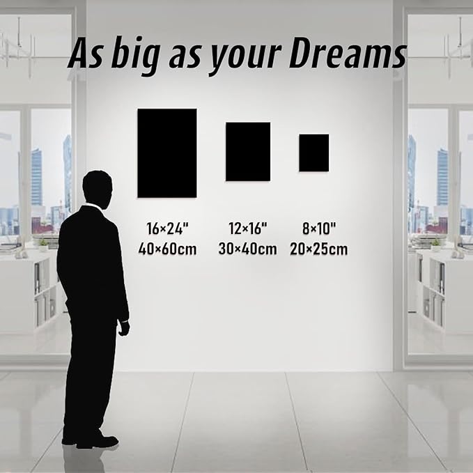 LMGOV Large Motivational Wall Art for Men, 16” x 24" Office Wall Decor for Living Room, Inspirational Paintings Wall Picture for Bedroom, Black and White Canvas Art for for Gym, Bathroom, Sports, Dorm