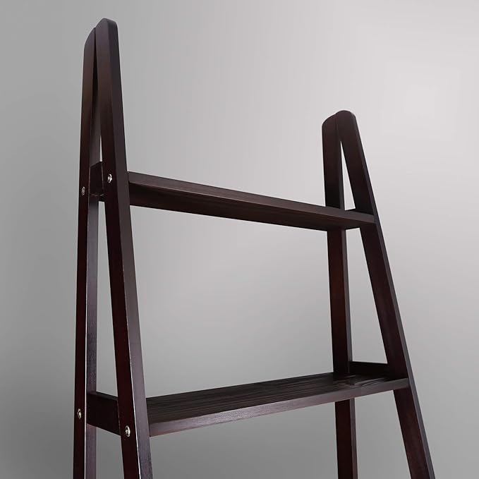 Casual Home 100% Solid Wood 5-Shelf Ladder Bookcase, Standard, 72"H, Espresso