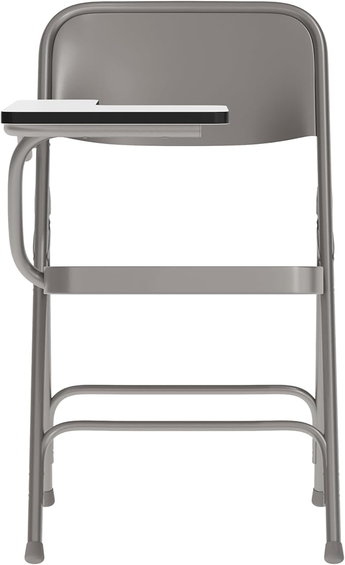 Flash Furniture Rutherford Steel Folding Chair with Right Handed Tablet Arm, Commercial Foldable Conference Room Tablet Arm Chair, Set of 2, Gray