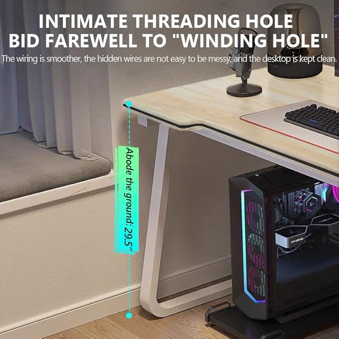 Gaming Desk Computer Writing Table Student Art Modren Simple Style PC Wood Suitable Portable Desk for Home, Office