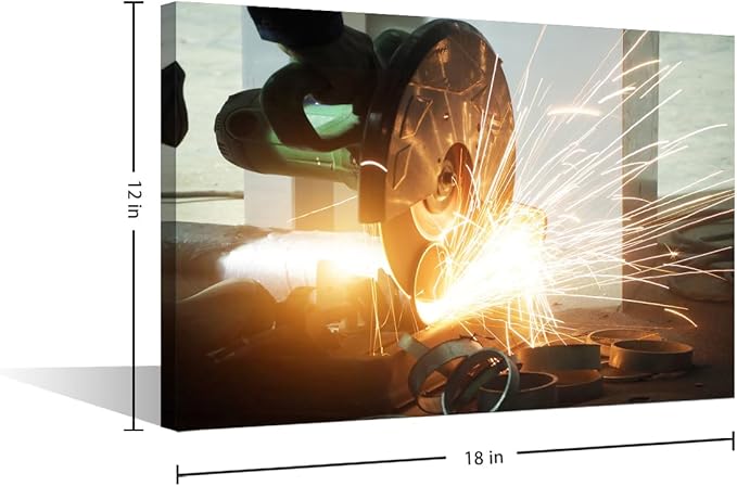 TUMOVO Machine Tools Paintings for Wall Decorations 1 Panel Wall Art Canvas Artwork Wall Decor Canvas Frame Art Prints Angular Grinding Machine Wall Art Modern Canvas Wall Art, 12" x18"