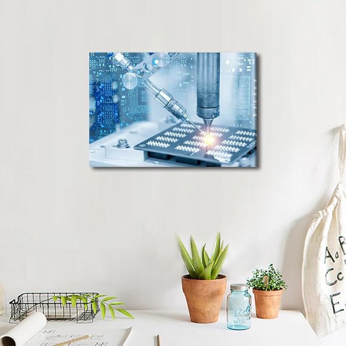 Soldering Machine Canvas Paintings for Wall Decorations Welding Prints Wall Art 1 Pieces Wall Art Canvas Artwork Wall Decor Boys Room Decor Framed Wall Art Bedroom Wall Decor, 12" x18"