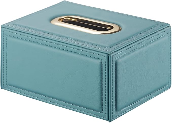 Stylish Tissue Box Home Use Tissue Box Holder and Modern Leather Tissue Box for Bathroom Bedroom Vanity Night Stands Office Car Home Gift Modern Tissue Box (Color : White) (Blue)