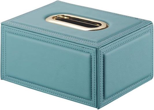 Stylish Tissue Box Home Use Tissue Box Holder and Modern Leather Tissue Box for Bathroom Bedroom Vanity Night Stands Office Car Home Gift Modern Tissue Box (Color : White) (Blue)